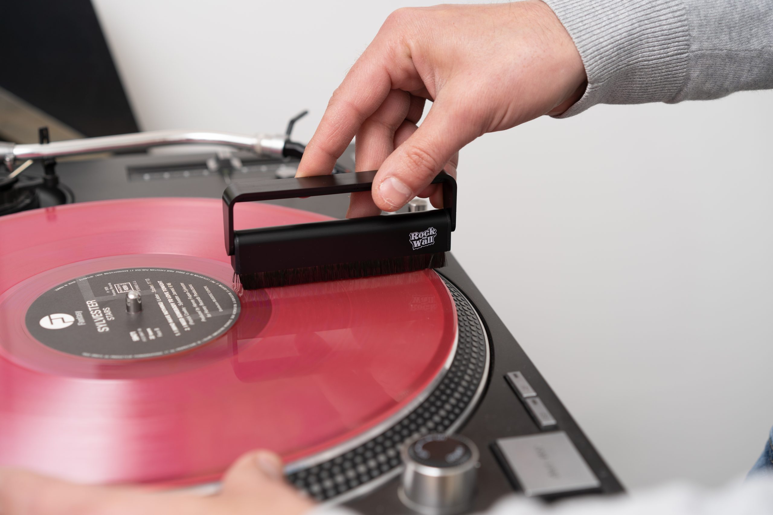 Brosse anti-poussière pour tourne-disque vinyle, tête colorée