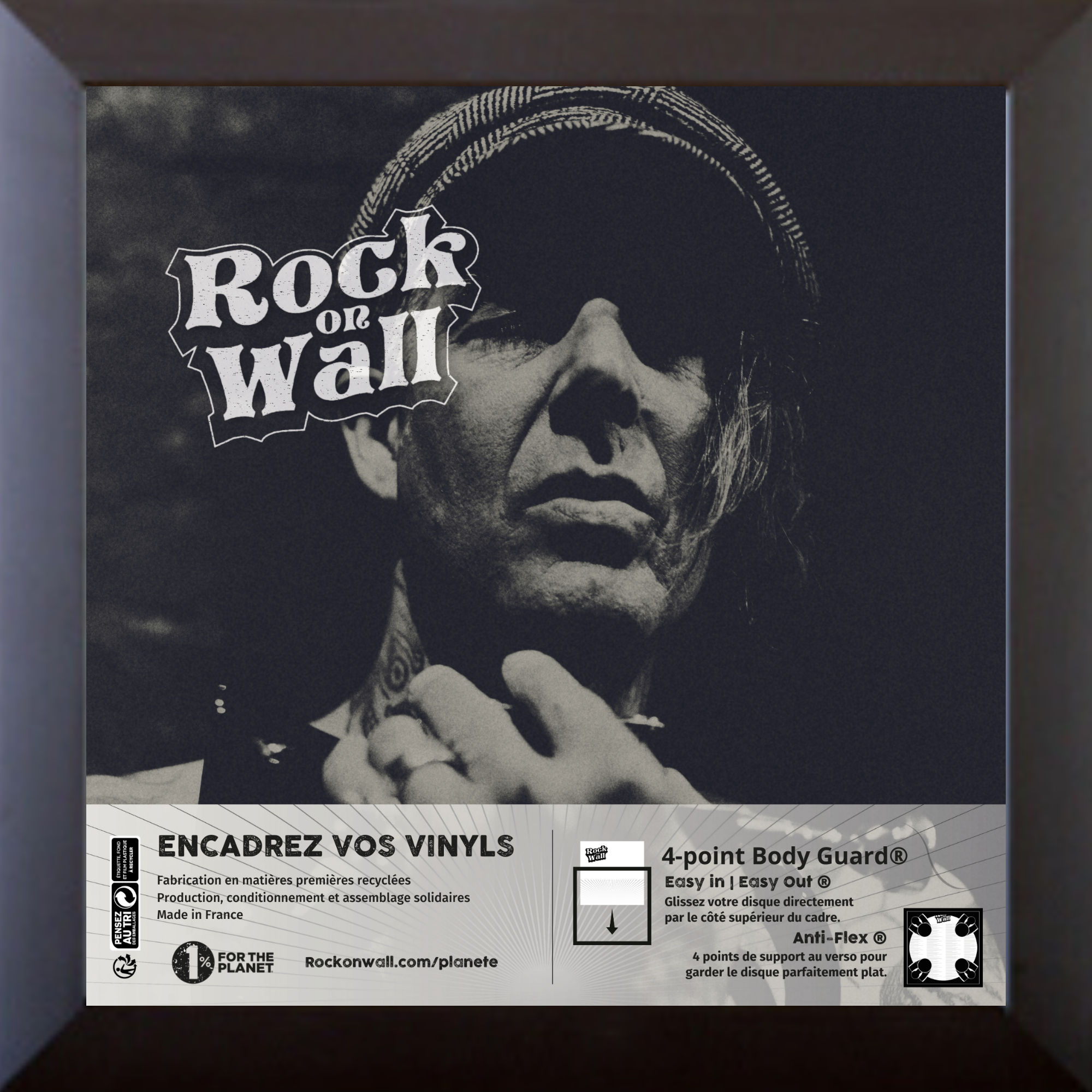 Cadre pour disque vinyle "4-point Body Guard®" noir