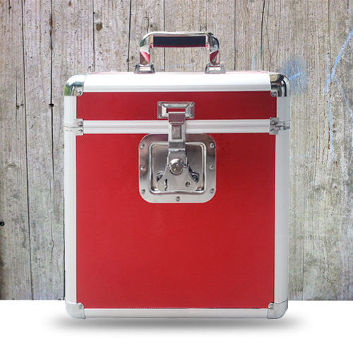 flight case rouge disque vinyle