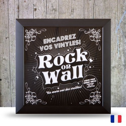 Cadre noir pour disque vinyle - Rock on Wall