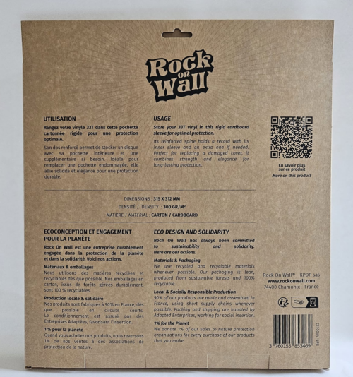 Pochette carton kraft disque vinyle 33T